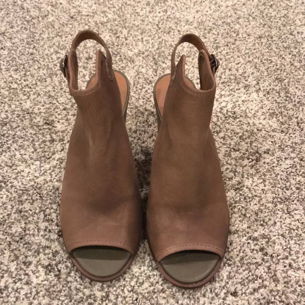Lucky brand open toe booties